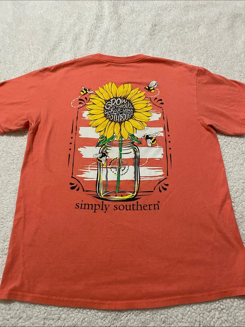 Simply Southern women’s size large Coral Short-sleeve shirt - Picture 1 of 16